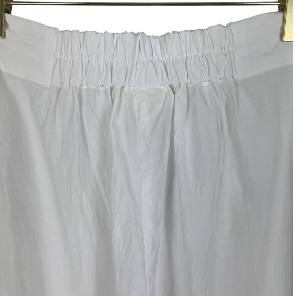 Shosh New York Structured Linen Cropped Wide Leg Pants Minimalist White Sz 2 Med - Picture 4 of 11